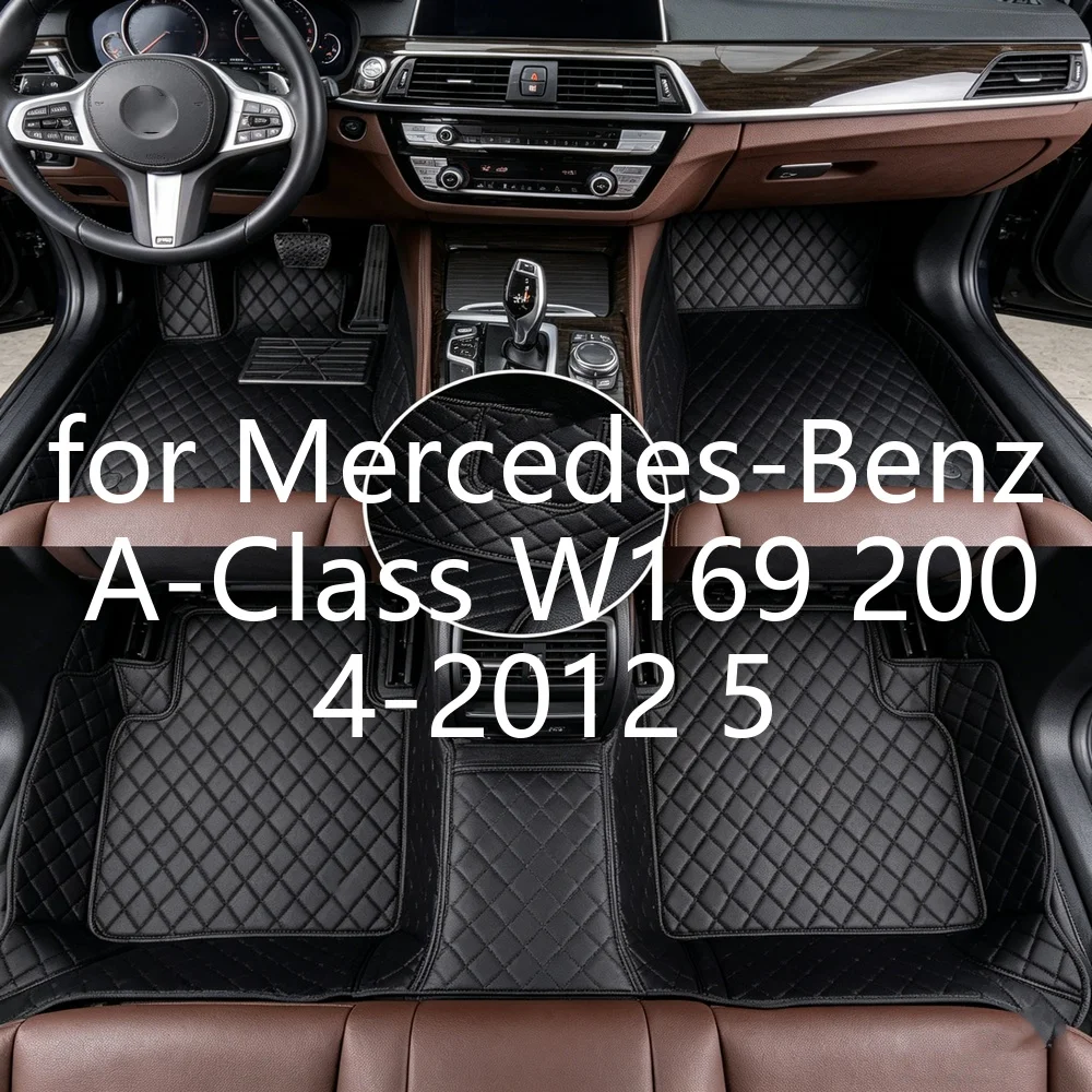 Luxuriöse Maßgefertigte Autofußmatten für Mercedes-Benz A-Klasse W169 2004-2012 5-Sitzer, strapazierfähige TPE-Gummimatten, wasserdicht, rutschfest, Innenraumschutzmatten 26S237