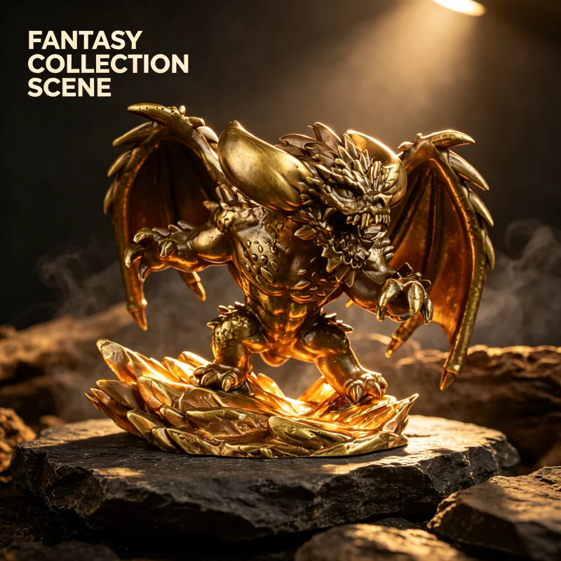 Solid Brass Cast Fantasy Winged Beast Statue Vintage Hand Sculpted Metal Figurine Tabletop Mini Home Office Collectible