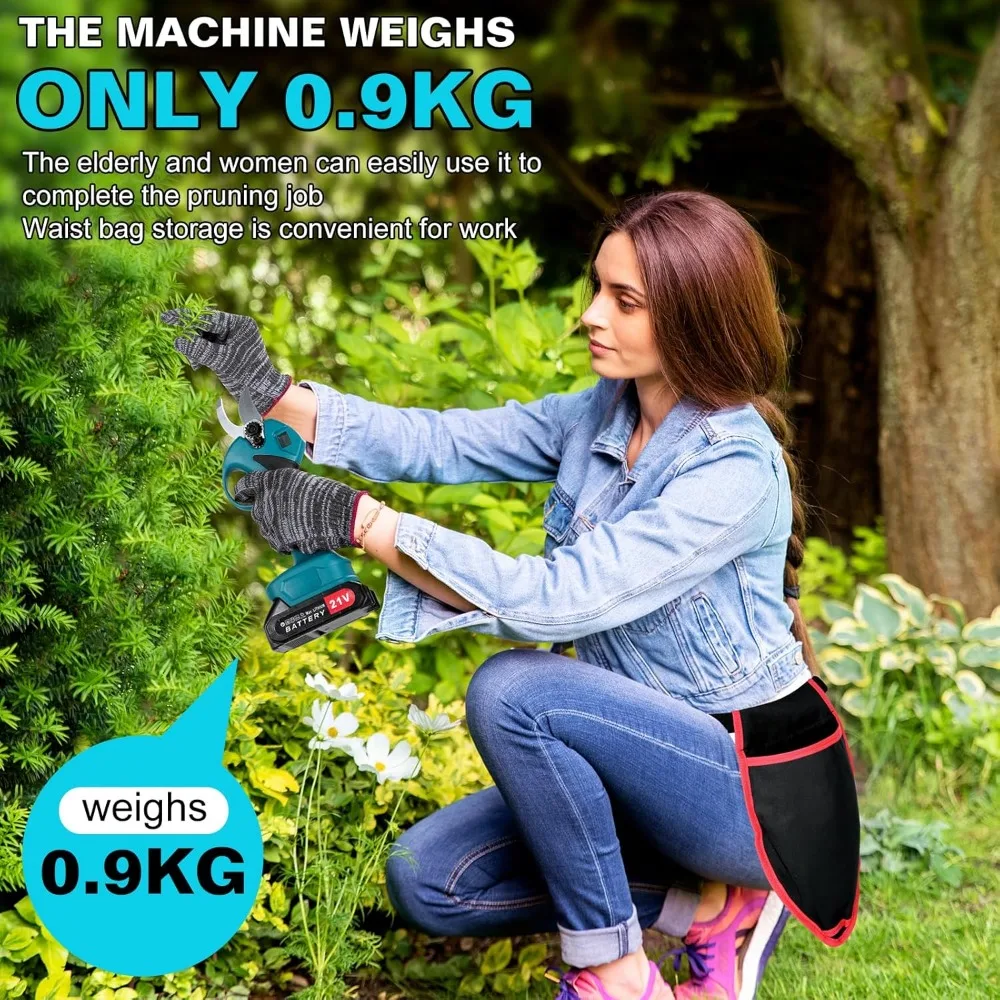 Tesouras de poda elétricas sem fio, cortador de ramo com display LCD, tesoura de corte com bateria, diâmetro de corte de 1,6 polegadas, SK5