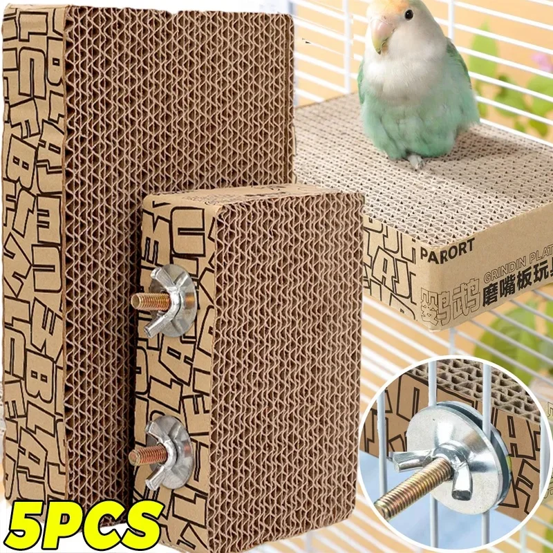 Thickened Cardboard Parrot Platform Beak Trimming Chew Board Stress Release Climbing Toy For Bird Cage