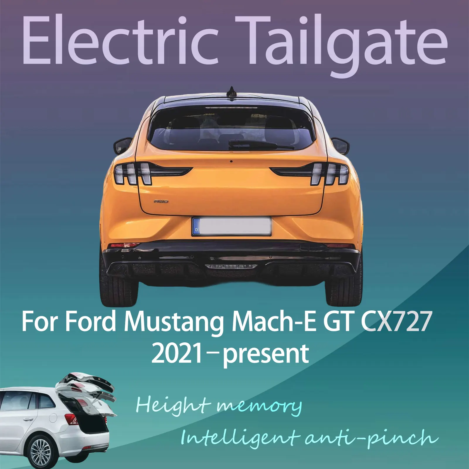 

Электрический привод багажника с датчиком, защитой от защемления, памятью высоты и интеллектуальным управлением для Ford Mustang Mach-E GT CX727 2021 года и новее