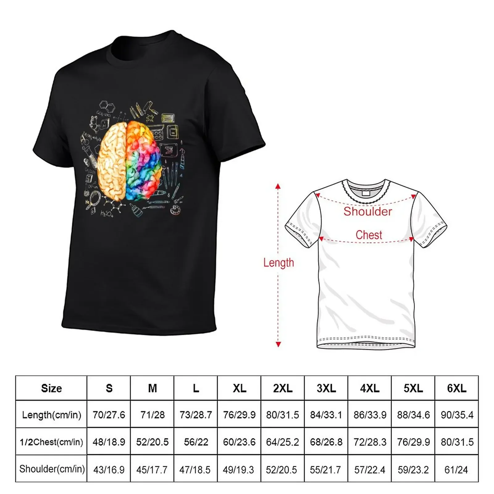 New Colorful Brain - Science And Art - Neuroscience Neurologist T-Shirt tops anime stuff funny t shirts for men