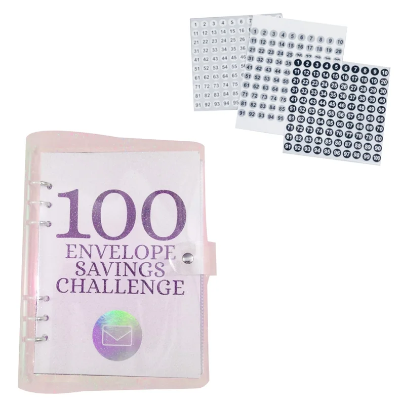 

VO-100 Day Challenge Папка для экономии денег 100 конвертов Вызов экономии денег: веселый и простой планировщик бюджета Прочный