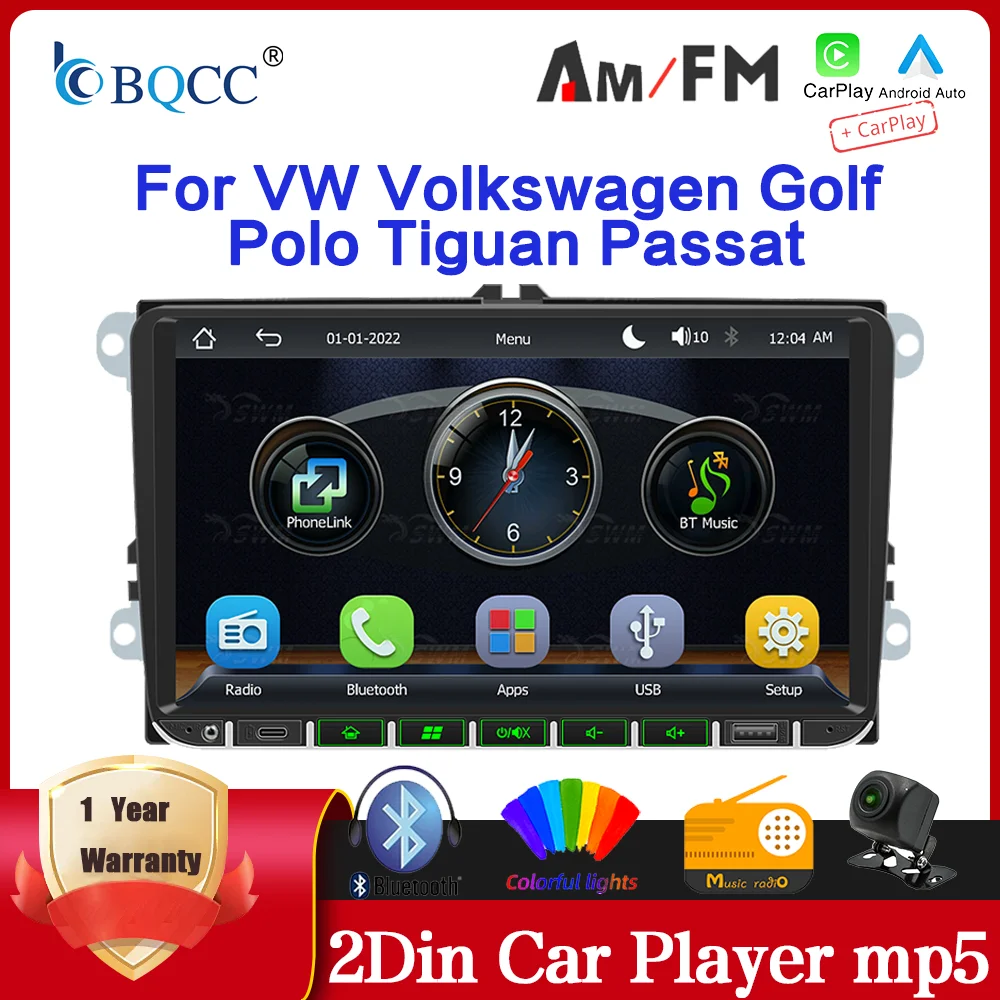 

Автомагнитола BQCC 9'' для VW Volkswagen Golf Polo Tiguan Passat с RDS, CarPlay, сенсорным экраном и мультимедийным плеером