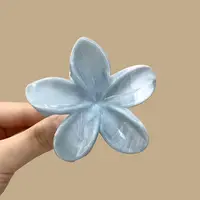 2026 Hawaiian Gradient Ocean Blue Plumeria Acetate Hair Claws Hair Clips For Women Girls Party Ponytail Holder Hair Accessories - Image 6