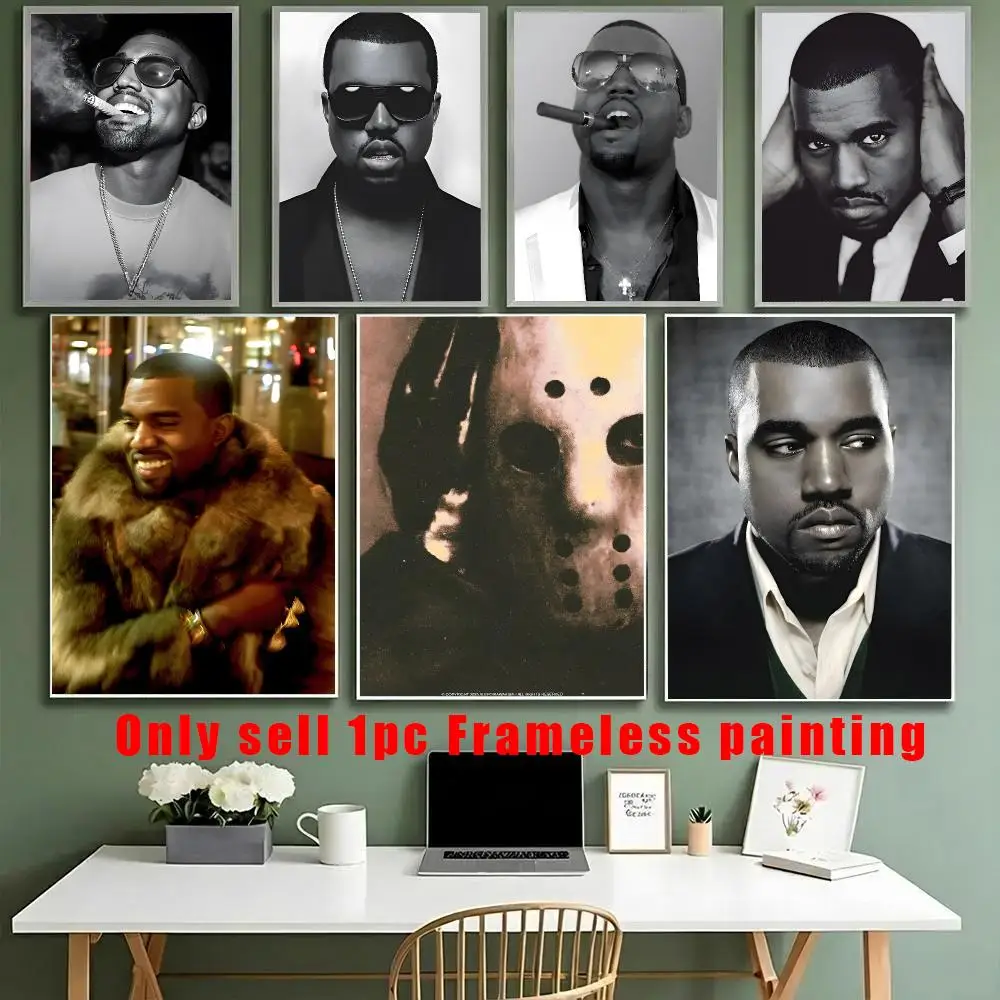 Populor Singer K-KanyES W-Wests Poster HD Sticky Waterproof Art , Aesthetic Wall Decoration For Living Room Bedroom Bar Home