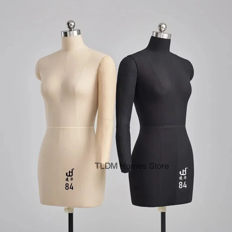 Female Mannequins for Clothing Design Professional Bust Modeling Sewing Mannequins with Stand Metal Base Can Be Pinned D