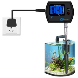 Digital PH Meter Online Monitor Large Screen Accurate Water Quality Tester Multi-Parameter EU Plug for Aquarium Pool Laboratory