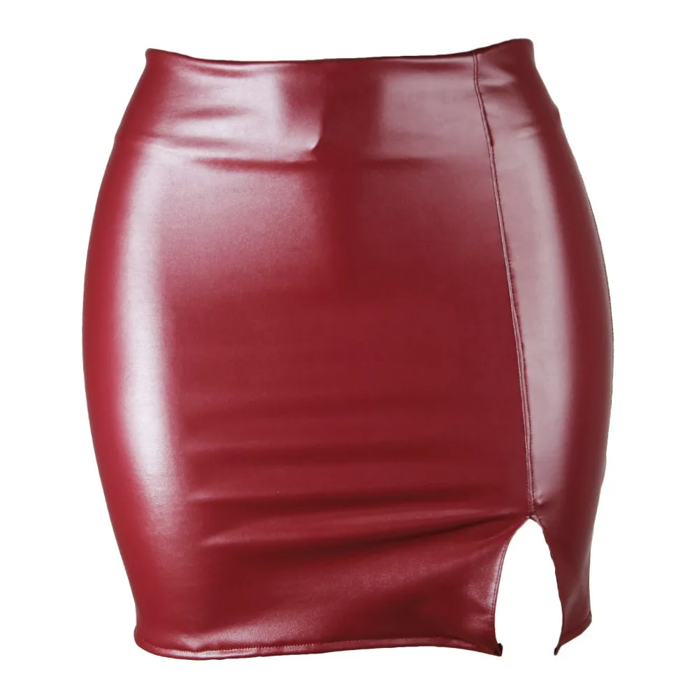 New 2021 Fashion Skirt Famale Clubwear Cocktail Faux Leather Formal High Quality High Waist Ladies Party 1 Pcs