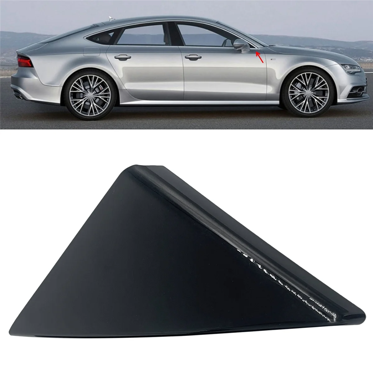 

N31R_Car Right Side Door Mirror Triangle Plate Cover 4G8837638A for Audi A7 2011-2016 Window Triangle Plate