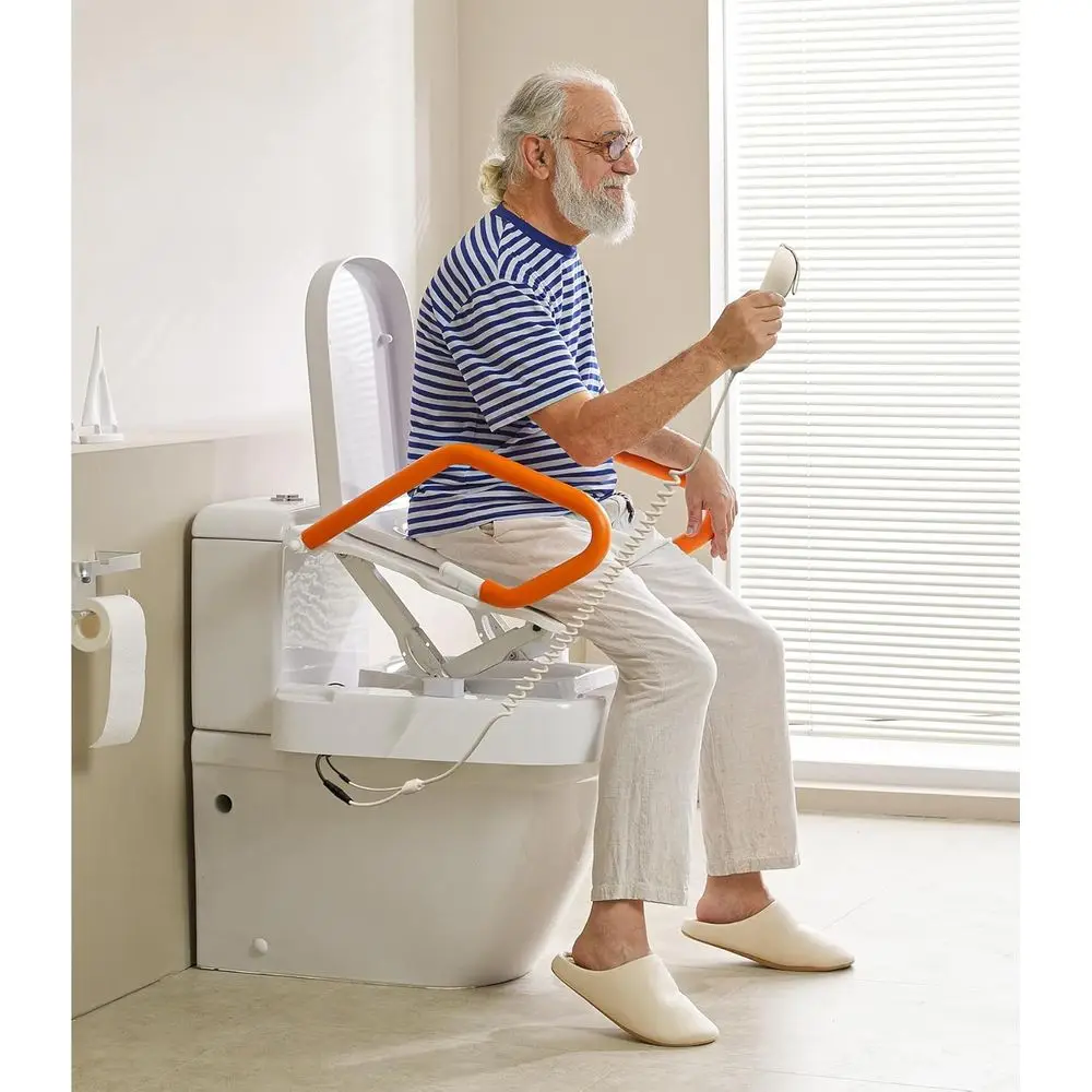 

Электрическое сиденье для унитаза VOCIC Upgrade, перезаряжаемое, с подъемным механизмом, для пожилых людей, приподнятое сиденье для унитаза с ручками