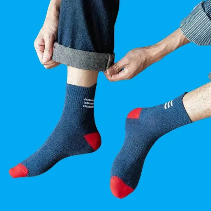 10/20 pares meias longas absorventes de suor meias esportivas japonesas masculinas meias coreanas tubo médio novo outono e inverno meias masculinas