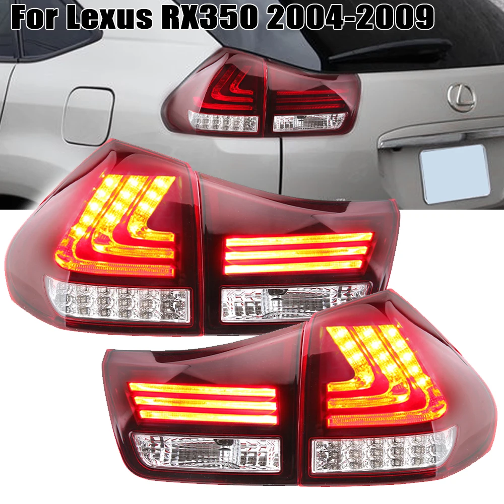 1Set LED Rear Tail Light For Lexus RX350 2004 2005 2006 2007 2008 2009 Turn Signal Brake Lamp Red Shell Car Accessories