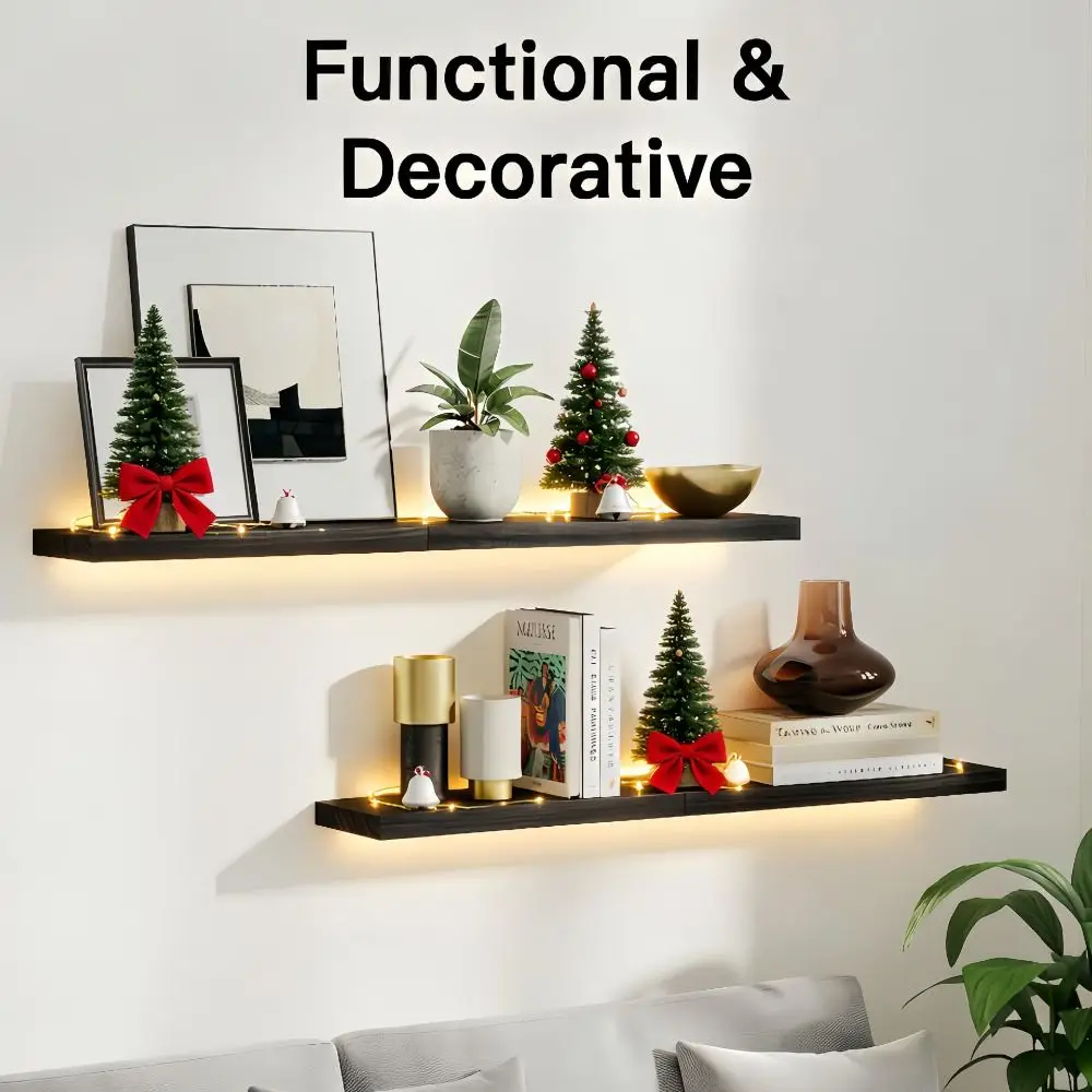 

New Portable High Quality Wall Mounted Floating Shelves Wooden Thickened Wall Shelves Multi Functional Seamless Bathroom Shelves