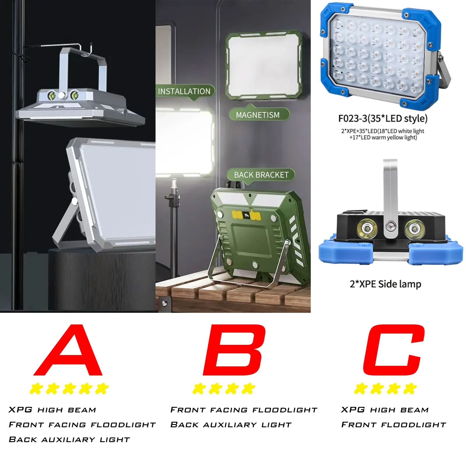 LED Camping Tent Light Rechargeable Searchlight High Power Outdoor Emergency Lighting Waterproof Portable Hanging Night Lamps