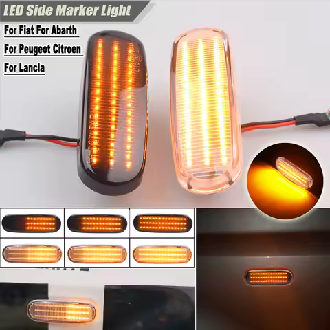 2PCS NEW For Fiat Abarth Punto Grande Panda 199 Doblo Fiorino 3 Idea 350 Linea 323 110 Dynamic LED Side Marker Light