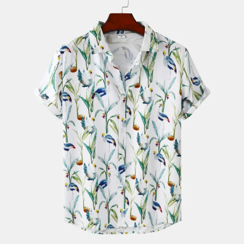 

Camisas Para Hombre 2023 Summer New Men's Casual Floral Short-sleeved Shirt Fashion Lapel Men's Clothing