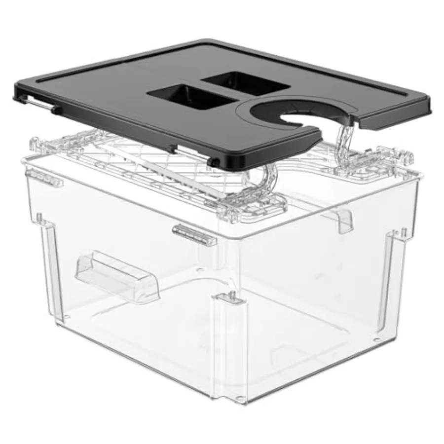 

Контейнер для су-вид с крышкой, двойной открывающийся люк, 11.65 QT, кастрюля-мультиварка для су-вид с встроенной подставкой, совместимый