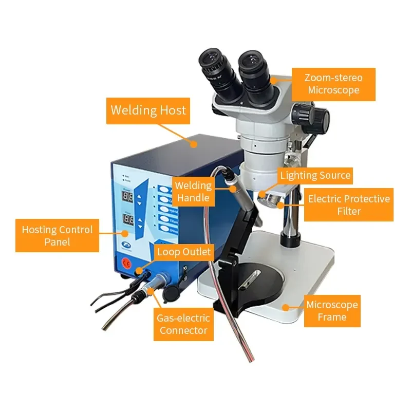 Hot Sale Mini Spot Welder Jewelry Tools 150A Argon Arc Welding Spot Welder with 7X-45X Microscope