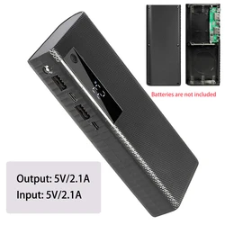 5 Slots 21700 Battery Charger Case DIY Power Bank Box With LED Digital Display Screen Batteries Charging Power Bank Shell