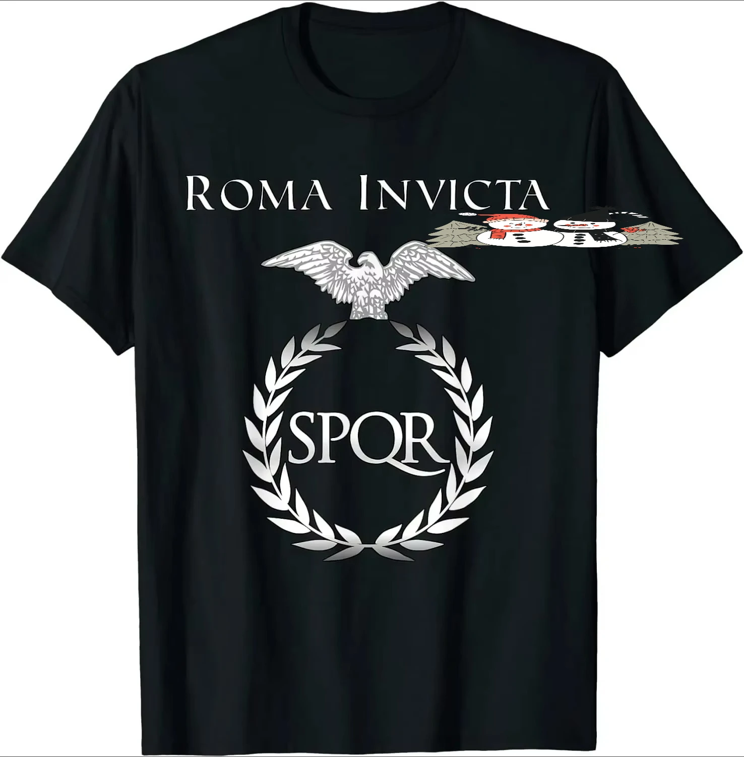 Roma Invicta SPQR T-Shirt | Rome Roman Empire Latin T-Shirt Short Sleeve Casual Cotton O-Neck Summer Tees