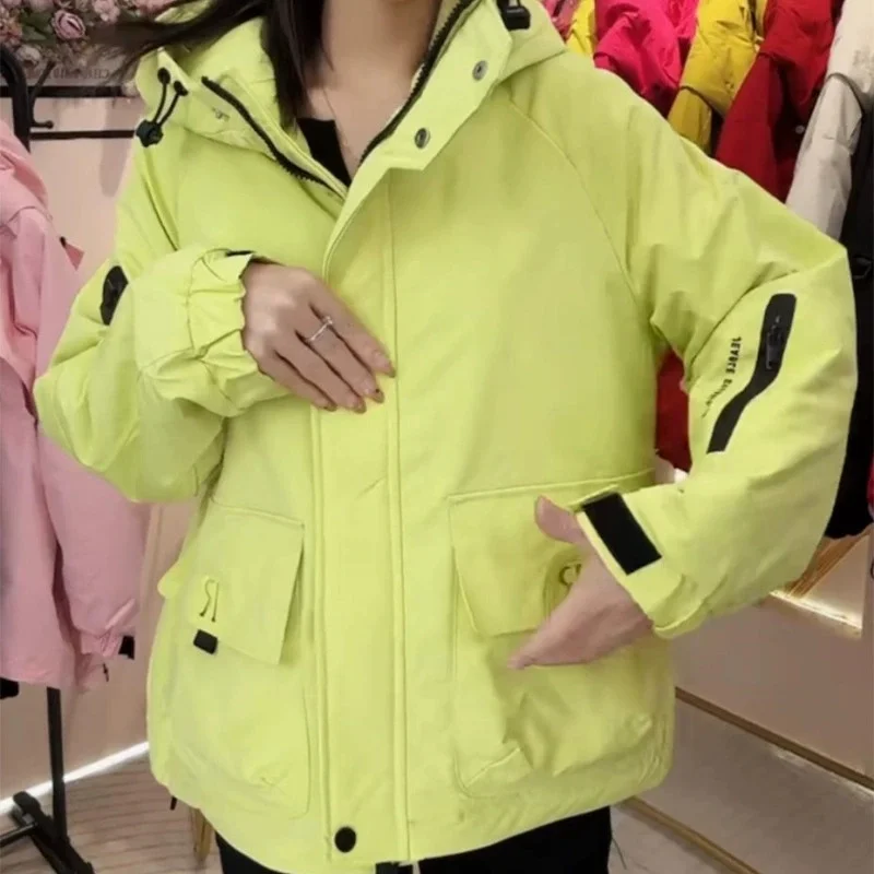 Parkas a prueba de viento para deportes al aire libre para mujer, chaqueta corta acolchada de algodón estilo Safari para otoño e invierno, abrigos informales holgados con capucha para estudiantes