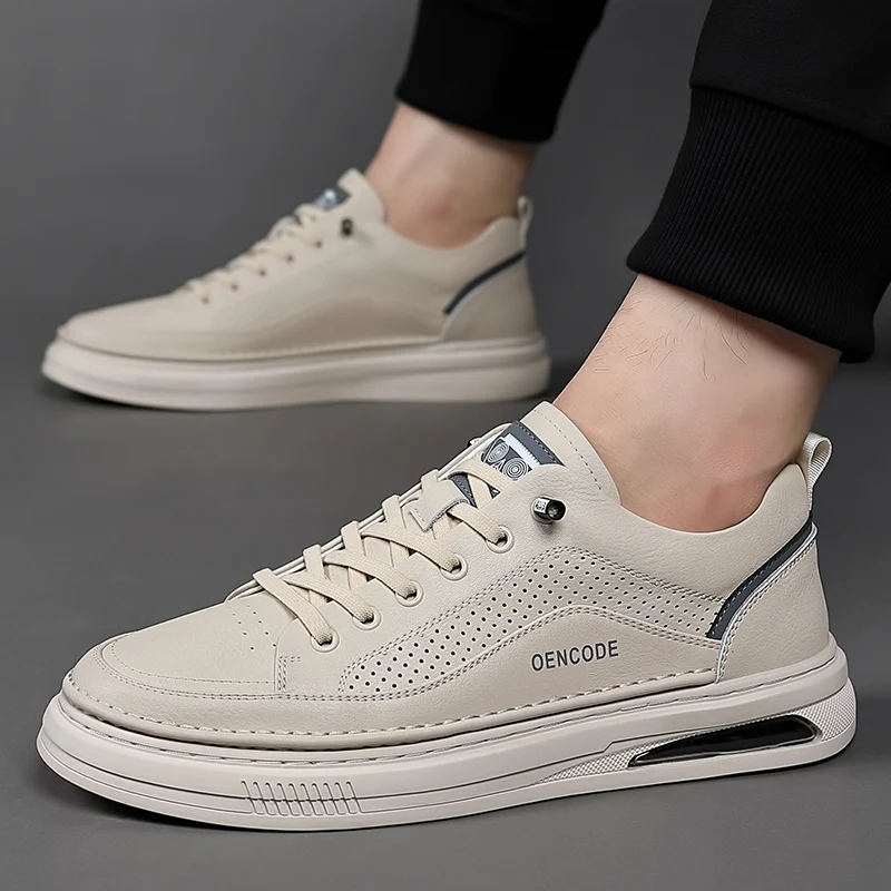 2023 Fashion New Men's Casual Shoes Elevated Inner Height Small White Shoes Outdoor Sports Shoes Men's Oxford Shoes Durable