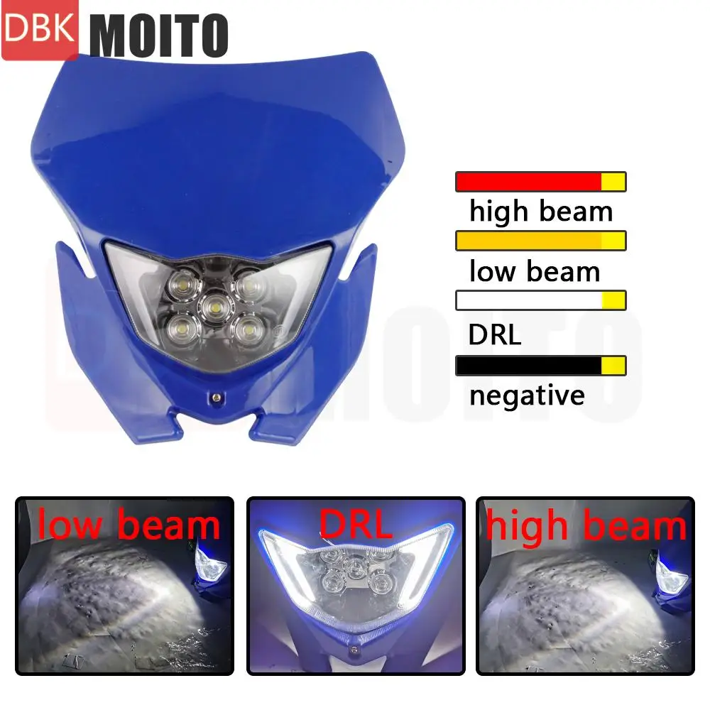 

Motorcycle Universal Headlamp For Yamaha WR250R WR250F TTR225 230 YZ 250/400/450 MX Headlight Assembly Enduro Head Lamp