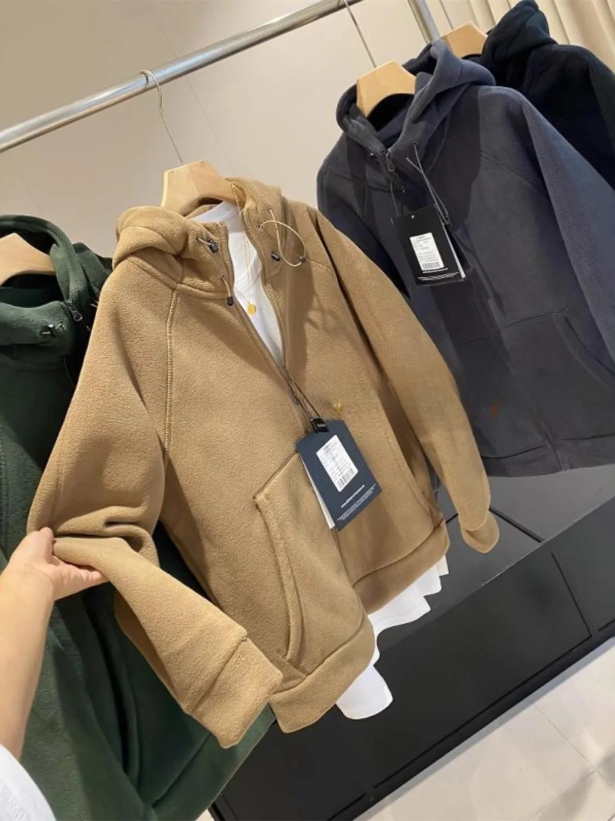 

Утепленная толстовка с капюшоном 620 г, двусторонняя, пушистая, теплая, флисовая, мужская, свободного кроя, зимняя верхняя одежда, пальто