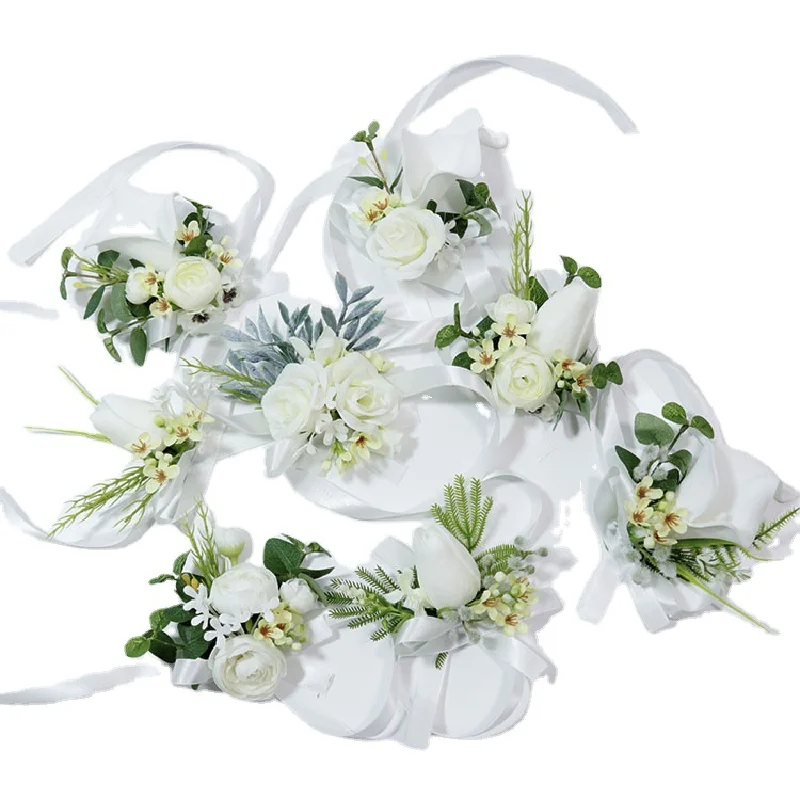 Westliche Art Geschäfts feier Corsage Hand Blume Hochzeit liefert simulierte Blumen fotografie Studio weiße Serie