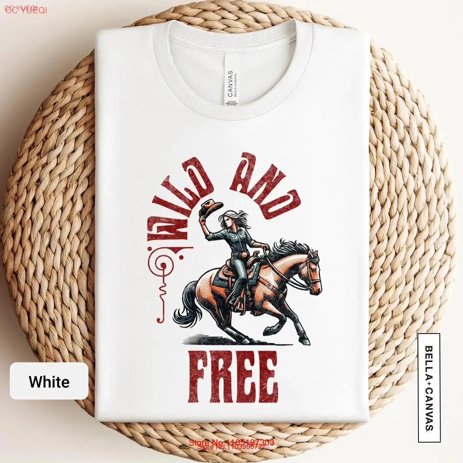 

Футболка Wild and Free, винтажная футболка в стиле пастушки, ретро-родео, западное ранчо для девочек, модная футболка в стиле кантри 0886, винтажная стираная повседневная растянутая футболка