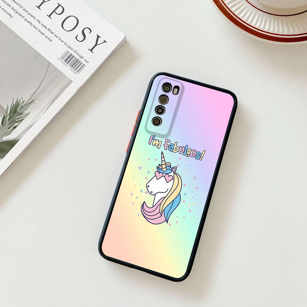 Phone Case For Samsung S21 Plus S24 S23 S22 S20 Ultra A53 A54 A71 A72 A73 A34 A51 Rainbow Unicorn Agnes Translucent Back Cover