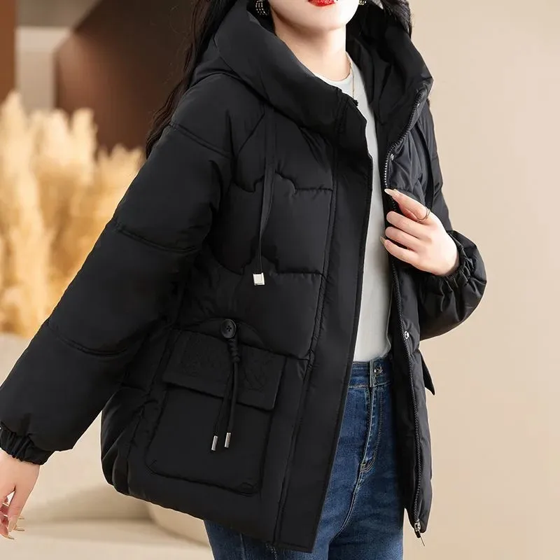 

New Women's Clothing 2024 Winter Down Cotton-padded Jacket Western Style Joker Loose Slim Coat Fashion Ladies Korean Overcoat