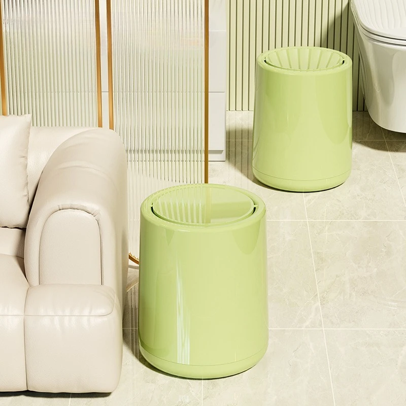 Shake cover trash can household bedroom living room kitchen bathroom toilet office simple double bucket inside and outside