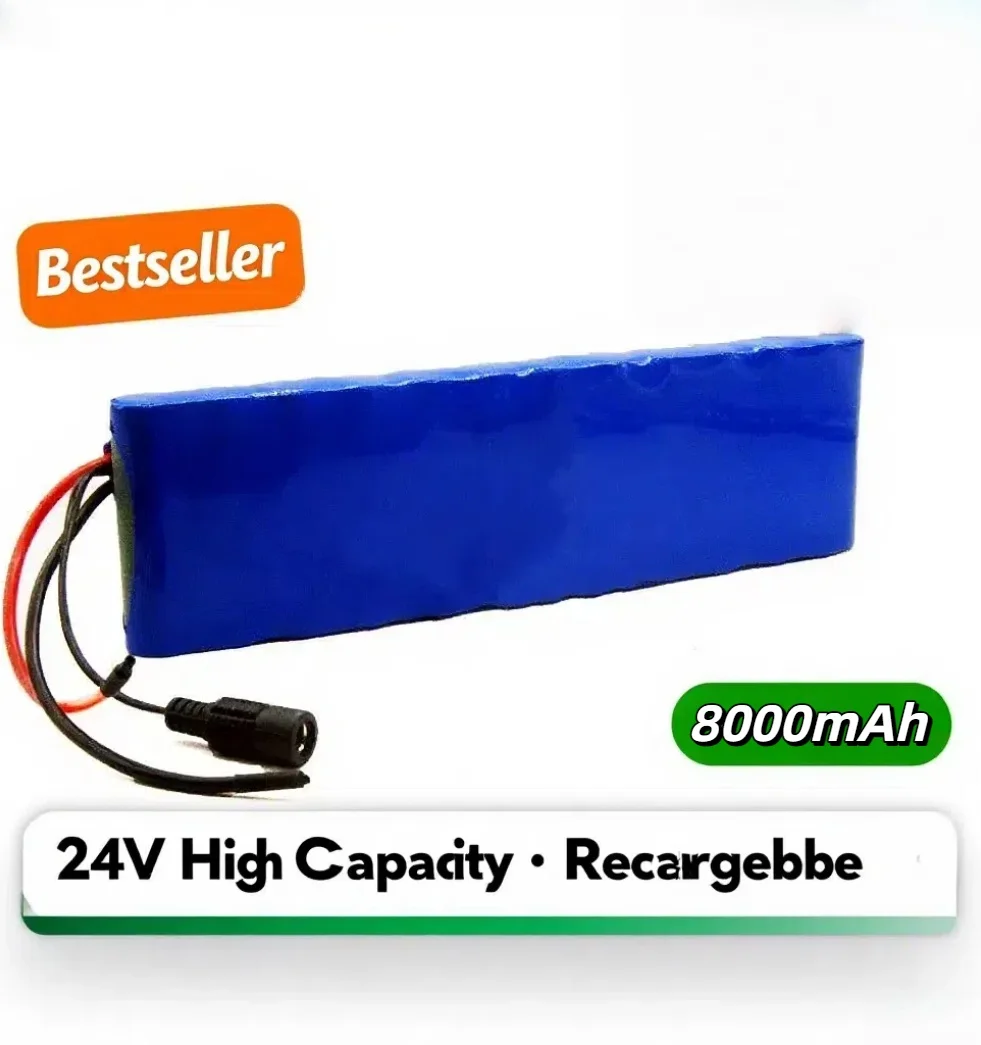 

24V 8000mAh Rechargeable Lithium Battery Pack & Charger (6S2P),for 250W/350W Electronic Scooters, Long-Lasting Runtime for
