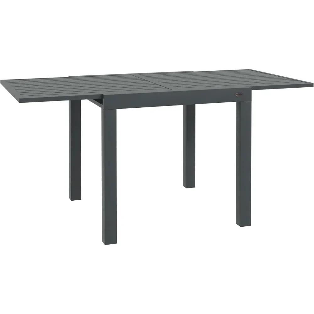 

Expandable Patio Dining Table for 4-6, 35.5" -70.75" Aluminum Outdoor Dining Table, Patio Table for Garden, Poolside, Deck, Gray