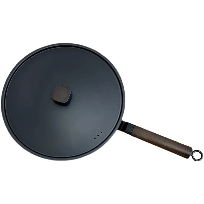 

No-Boil Home Use Covered Stir-Fry Pan, Compatible with Gas Stove and Induction Cooker