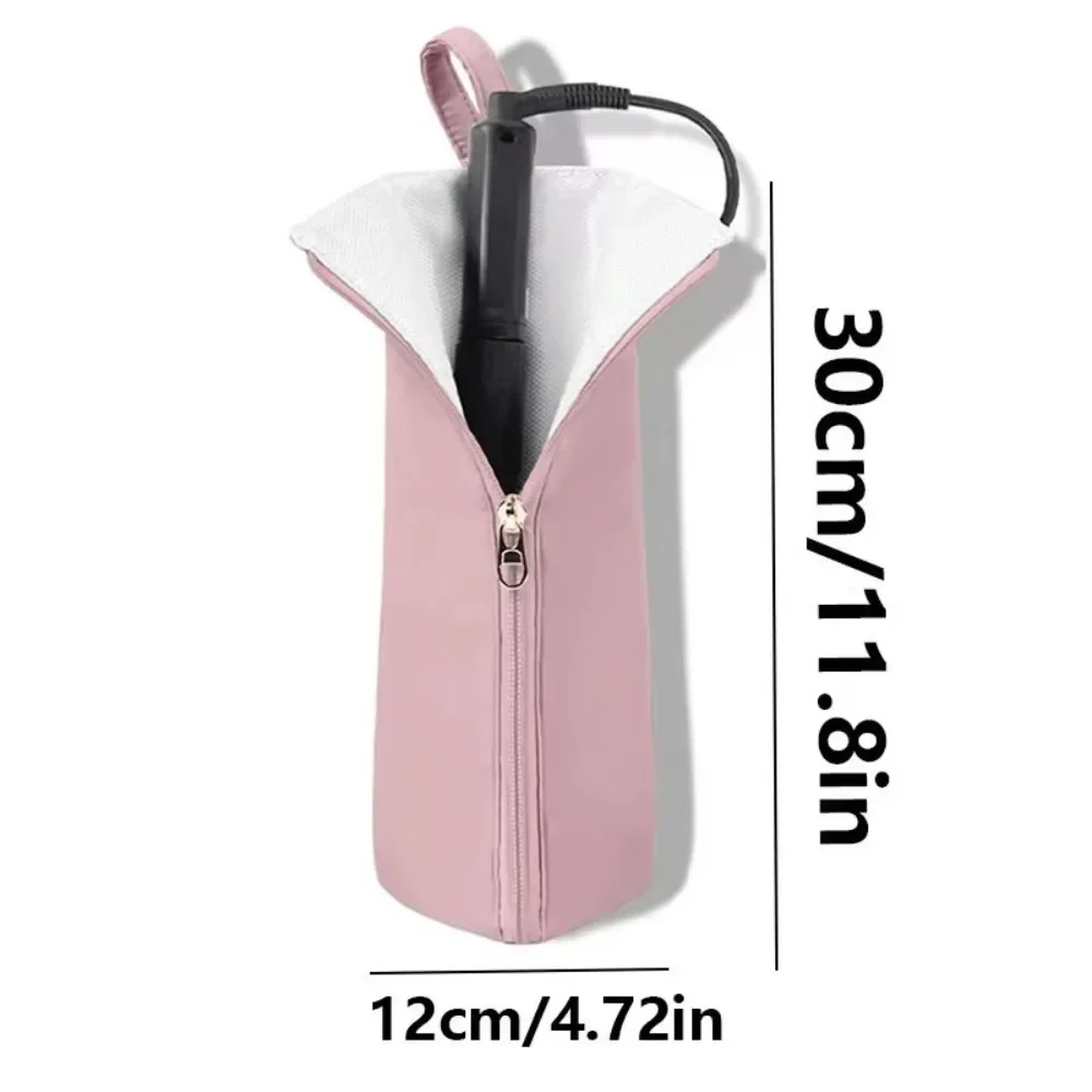 Heat Resistant Curling Iron Storage Bag, Portable Travel Sleeve Pouch for Hair Straightener Curler with Anti-Scald Lining