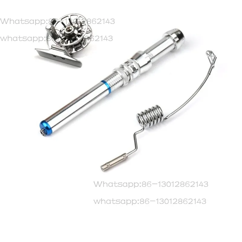 Mini Portable Metal Ultra Short Spring Fishing Rod Set For Ice Bridge Raft Boat Fishing Tackle