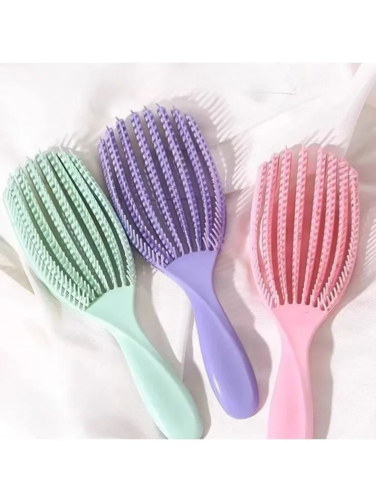 Brosse à cheveux épaisse pour soins des cheveux, brosse à cheveux en forme de poulpe, brosse démêlante de Massage rose pour outil de coiffure bouclé, vente en gros