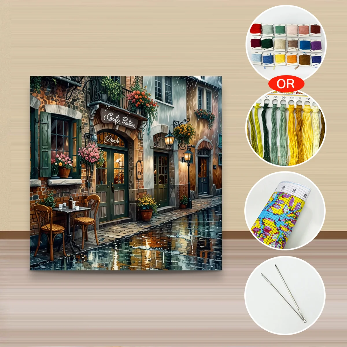 1 Stück 40x40 cm/15,74 Zoll, 11CT/14CT Kreuzstich-Set, DIY Valentinstagsgeschenk, Stickerei-Set für Festivals, Tiere – Detail 3