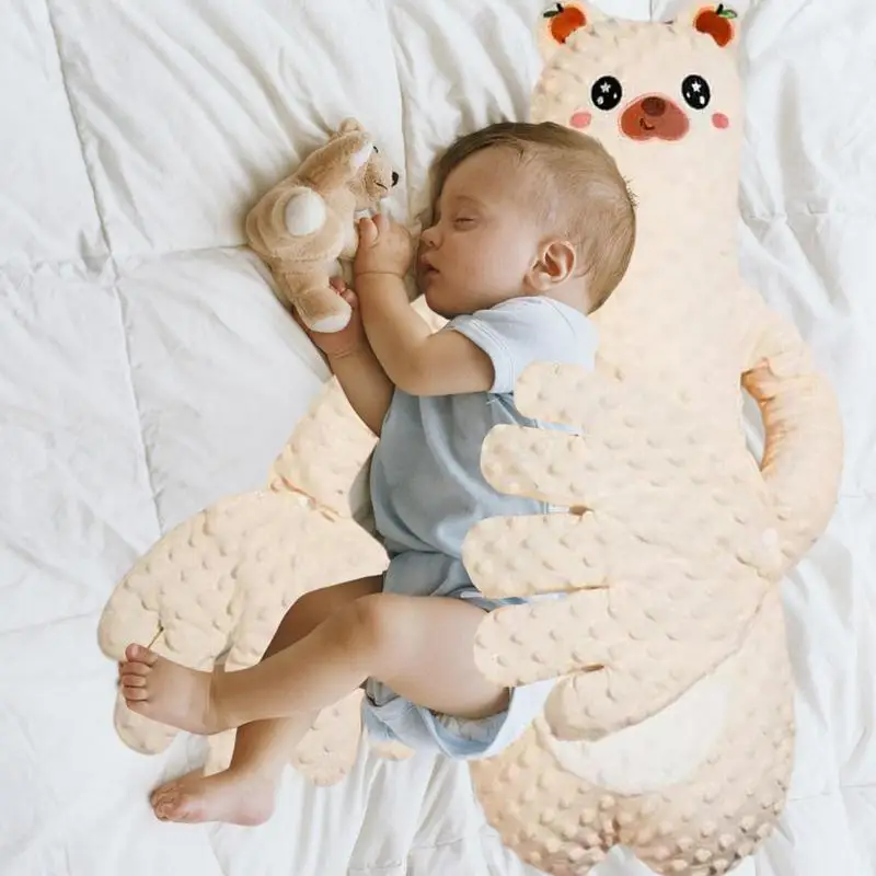 Bebê acariciando brinquedo de dormir urso ajuda ao sono ajustável padrão do bebê bonito dos desenhos animados chupeta feijão vermelho enchimento para anti-esvazamento
