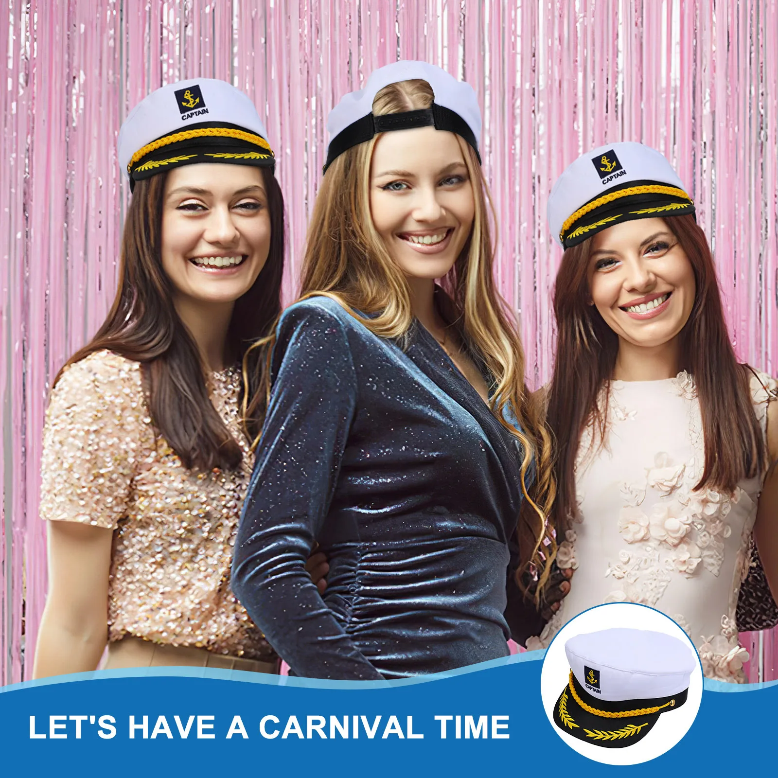 قبعة الكابتن المطرزة، مادة ممتازة، خفيفة الوزن وقابلة للتعديل، ملابس يومية، هدية تنكرية، قبعات لليخوت الأدميرال البحرية البحرية #1