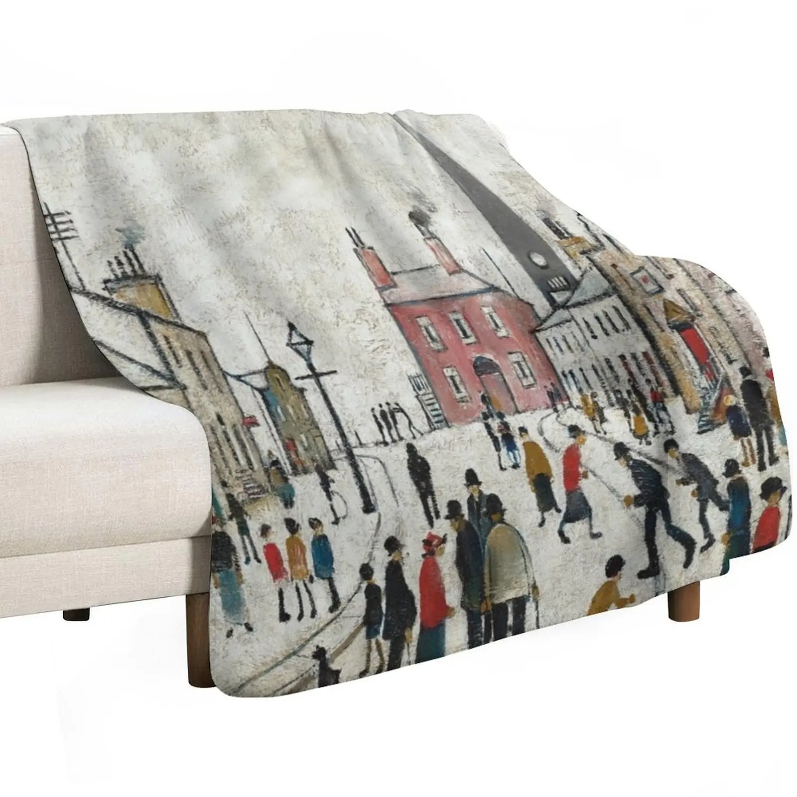 L S Lowry Throw Blanket Weighted christmas gifts Furrys For Decorative Sofa Luxury Plaid on the sofa Blankets