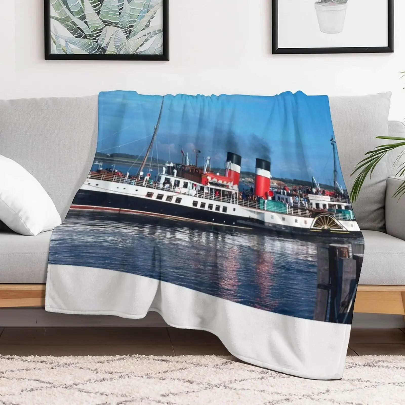 The paddle steamer Waverley at Fleetwood Throw Blanket Luxury St Moving Blankets