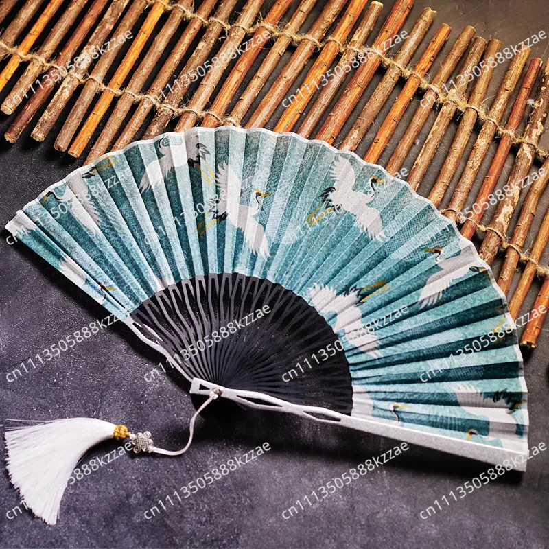 Style Folding Fan Aluminum Alloy Side Bone Folding Fan Japanese Men Women Hanfu Cheongsam Catwalk Dance Folded Fan Props