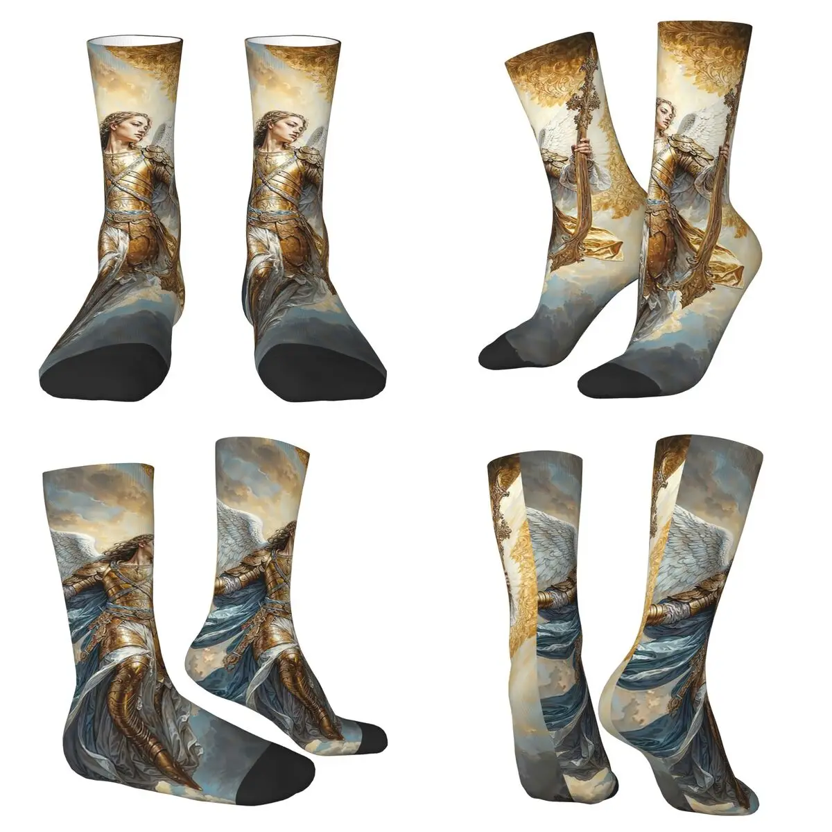 

Носки на тему Святого Ангела, супер мягкие чулки в стиле Харадзюку, всесезонные длинные носки для мужчин и женщин, подарок на день рождения