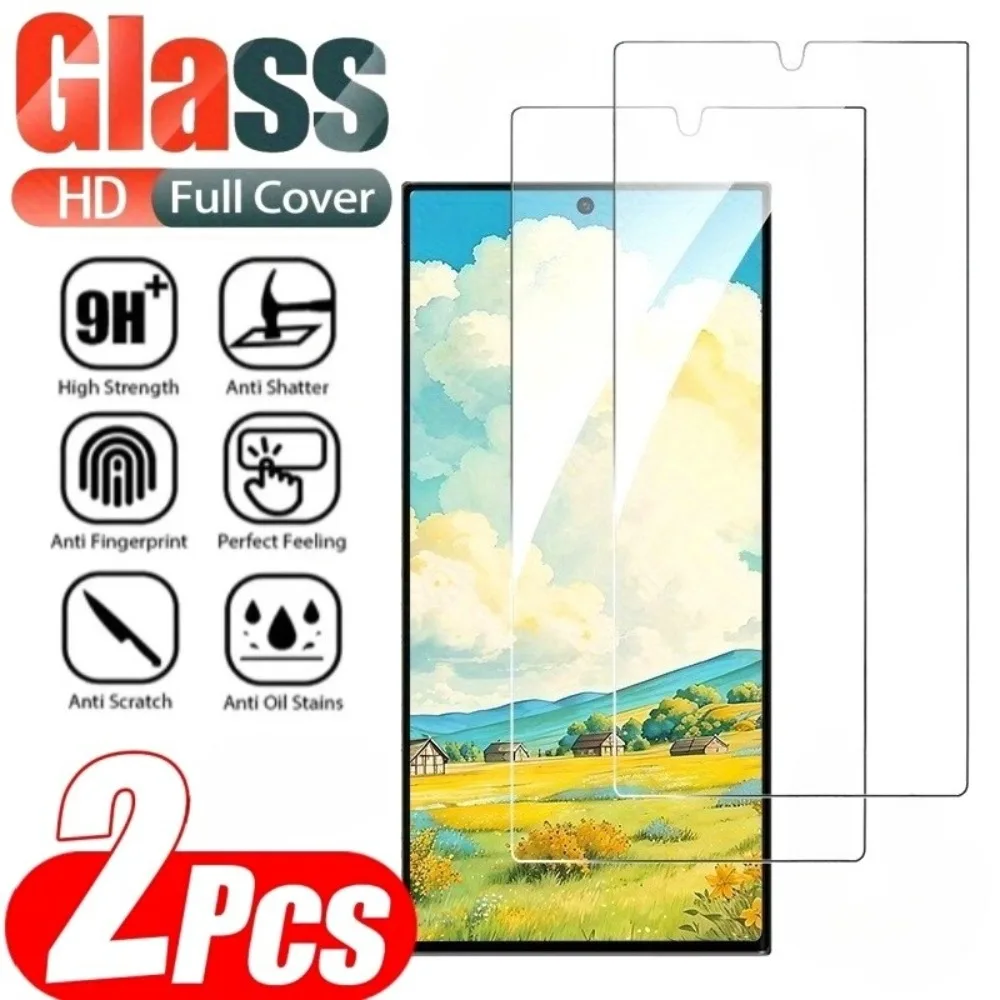 

2Pcs Ultra HD Tempered Glass for Samsung Galaxy S25 S24 Ultra S23 S22 S21 Plus S25 Edge S23 S24 FE Easy Install Screen Protector