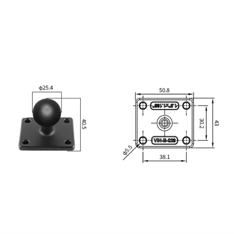 2025 New 1'' Durable Aluminium Ball Base 1.5