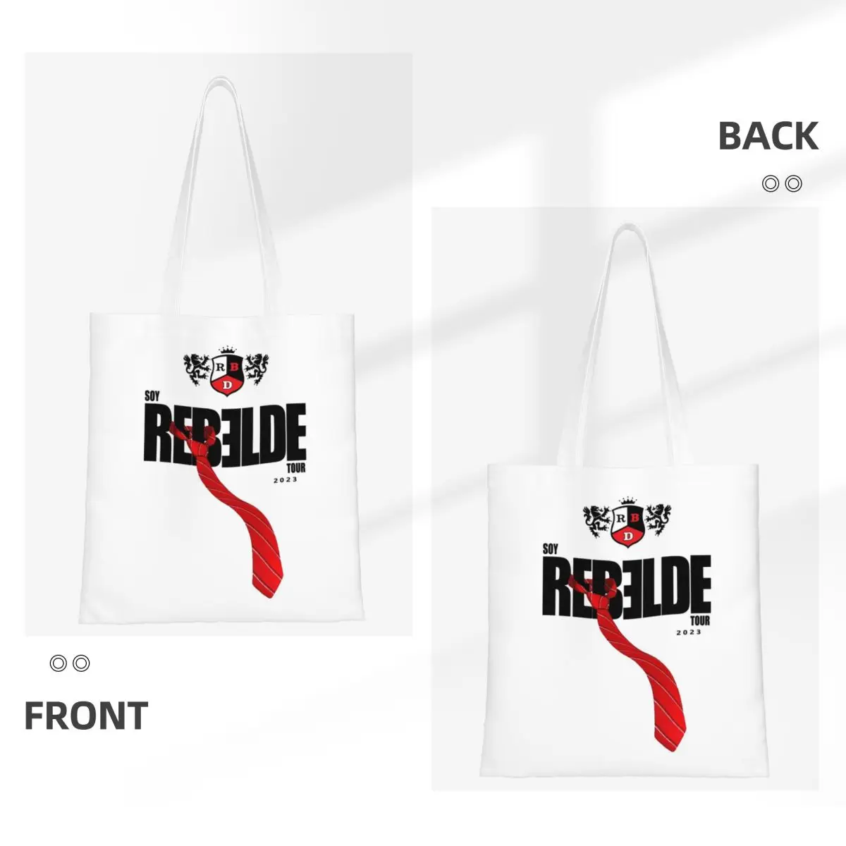 RBD Rebelde Bolsas de compras mexicanas Lona El bolso de mano plegable para niñas Bolso de hombro Bolso de viaje